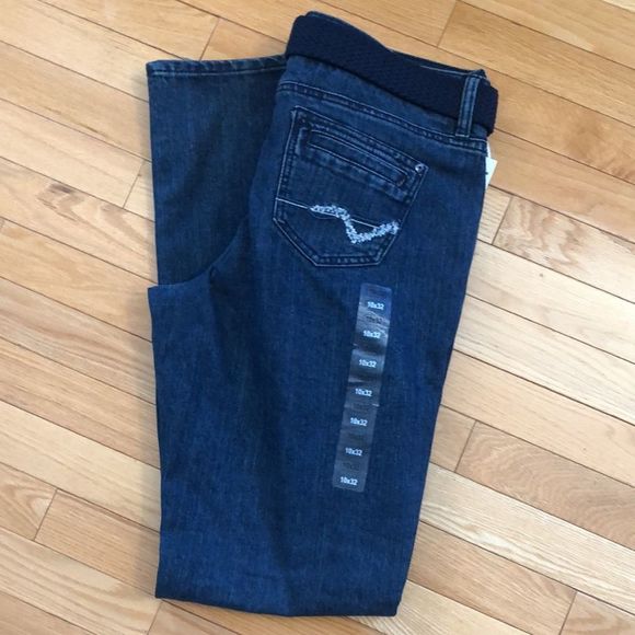🔴 2 for $25 Gasoline jeans size 10/32 with belt straight leg - Picture 7 of 9